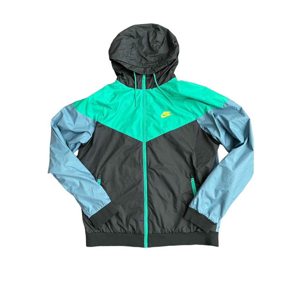 Nike Black Teal Light Blue Windbreaker Jacket
